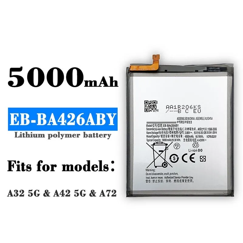 For Samsung Galaxy A72 5G 5000 mAh 3.86V Li-ion Battery (A725 ) (EB-BA426ABY)