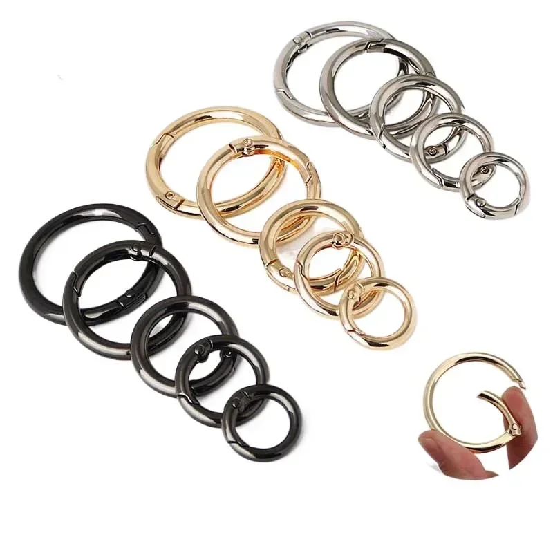 50Pcs Metal Spring Gate O Ring Openable Keyring Leather Craft Bag Belt Strap Buckle Trigger Snap Clasp Clip Connector DIY Parts