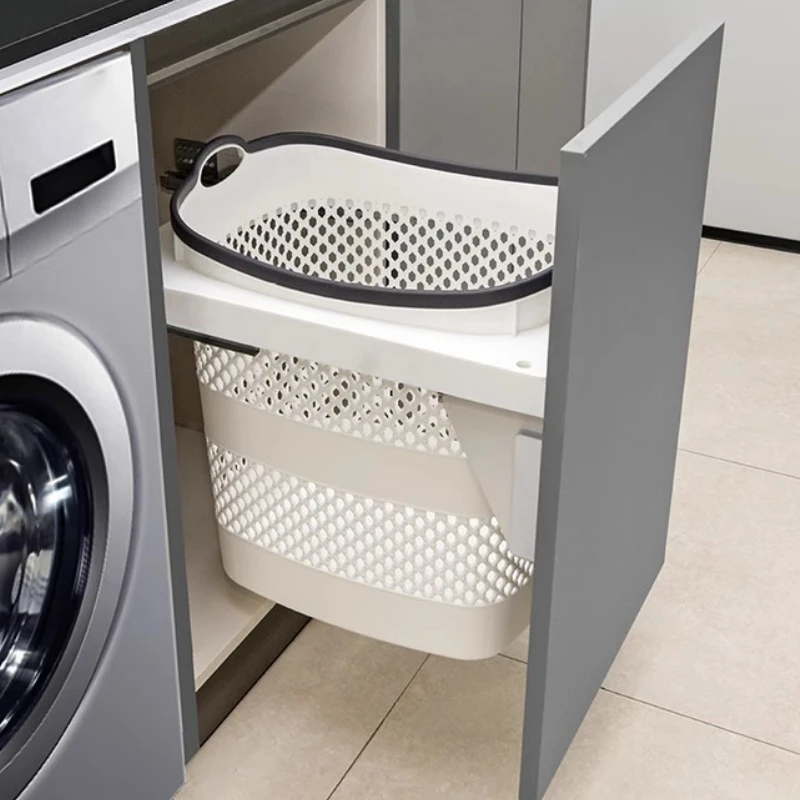 Embedded Dirty Laundry Basket Large Capacity Laundry Baskets Portable Hollow Out Storage Baskets Bathroom Practical Accessories