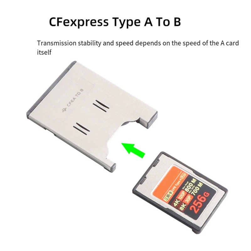 1 Piece Cfexpress Type A Memory Card To Cfe Type B Card Holder Adapter Cfexa To B Silver Metal XQD Memory Card Nvme Converter