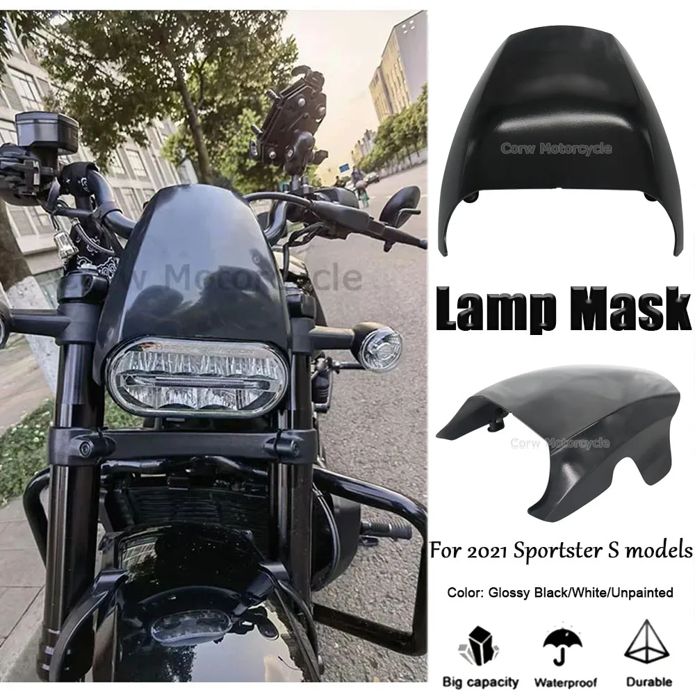 NEW Motorcycle Accessory Glossy Black/White/Unpainted Headlights Maske Lamp Mask FOR Sportster S 1250 RH1250 2021-2022