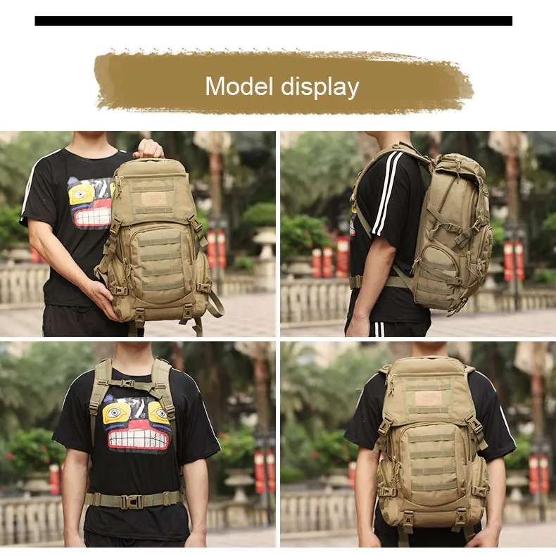 Taktische Rucksack Überleben Tasche Jagd MOLLE Rucksack GYM Für Männer EDC Outdoor Reise Wandern Rucksack Camping Trekking Rucksack – Detail 4