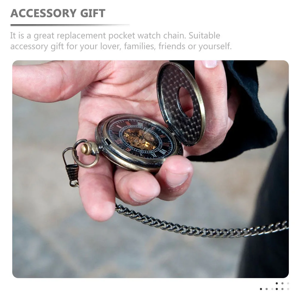 

5Pcs Metal Pocket Watch Chains Alloy Vintage Clip Chain Replacement Decorative Chain for Jeans Wallet Accessories