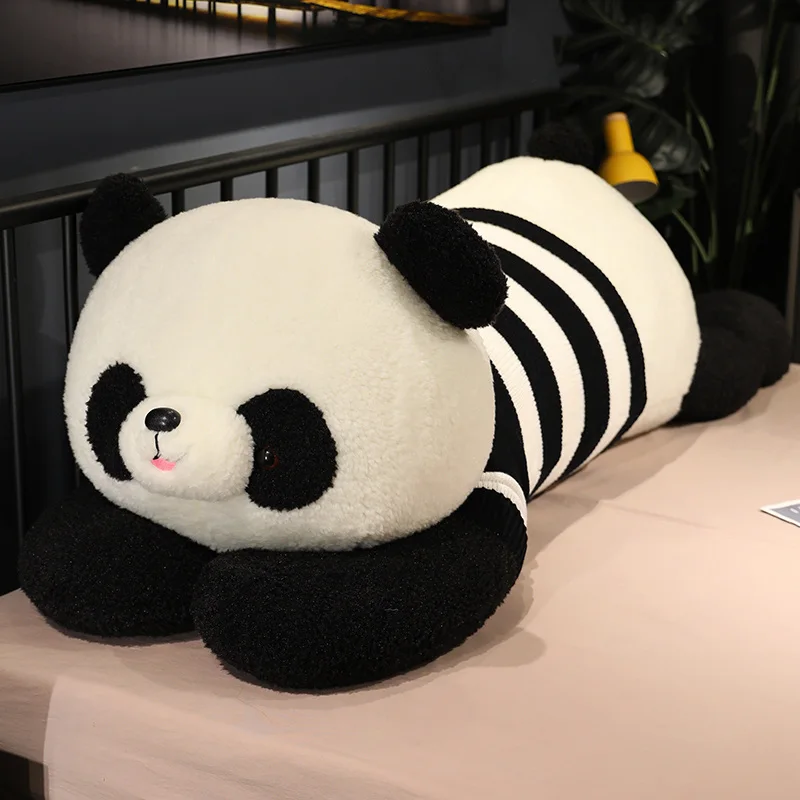 90 cm Kawaii Streak Panda Peluche Farcito Foresta Animale Morbido Orso Bambole Giocattoli Animali Cuscino Compleanno Ragazzi Ragazze Regali