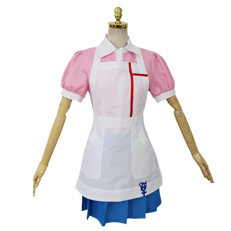 Danganronpa Mikan Tsumiki Cosplay Costume Wig Anime Dangan Ronpa Despair Ultimate Nurse Uniform Maid Outfit Women Halloween