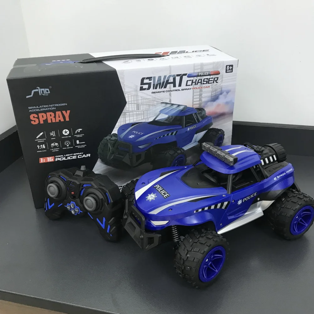 Rc Car 1/16 Remote Control Competition Crawler Light Spray High-Speed All Terrain Off Road Climbing Electric Car for Boys