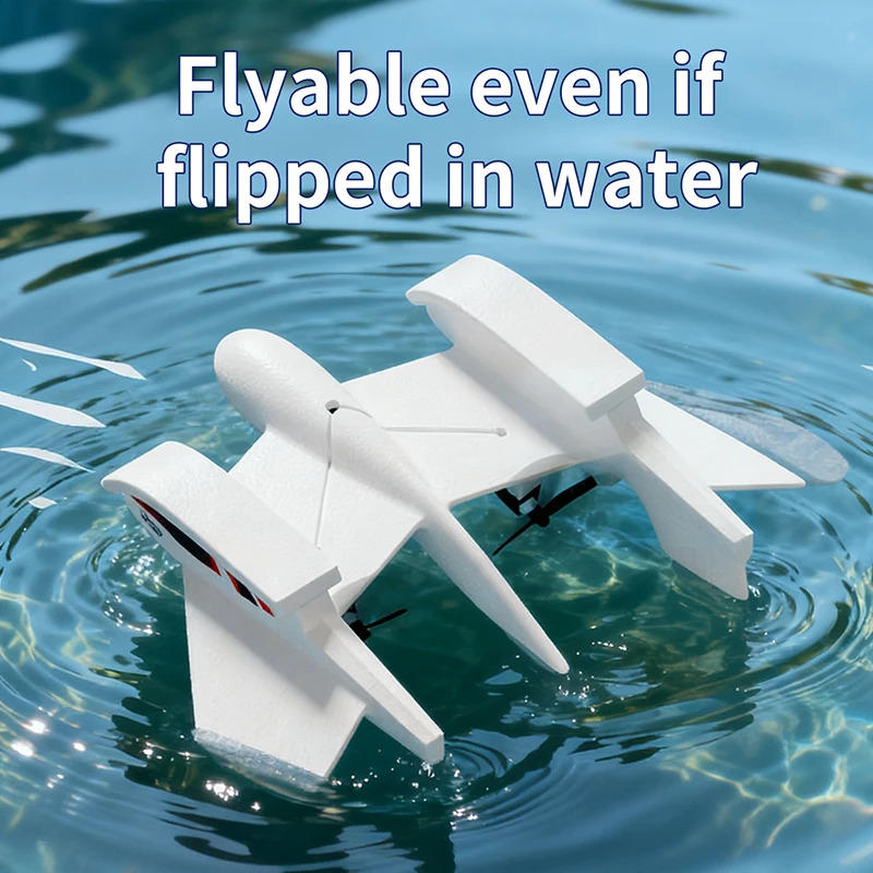 Amphibious YJ-680 Waterproof 2.4G Radio EPP Foam Fixed-Wing Glider Aircraft RC Plane with LED Lights Plane Toys