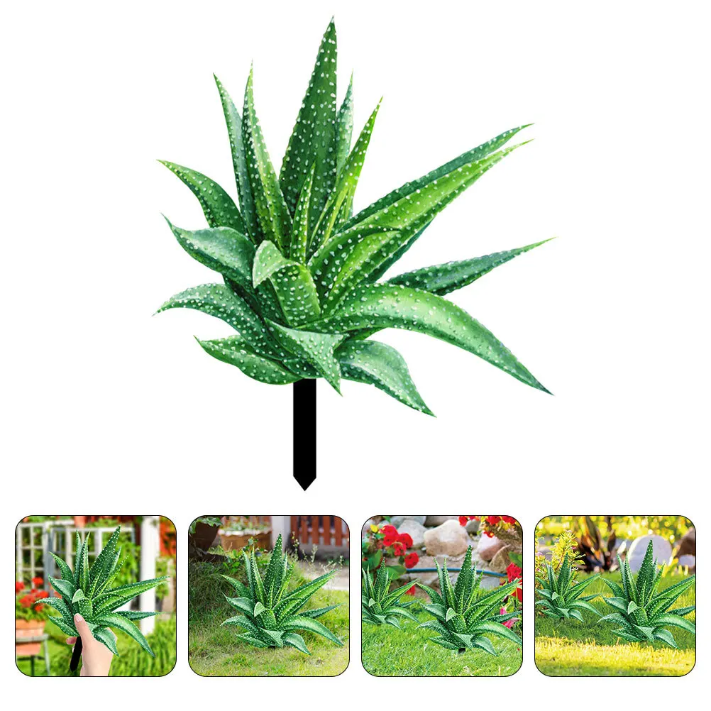 

Acrylic Aloe Yard Garden Stake Decorative Outdoor Ground Insert Ornament Lawn Stake Decor Garden Sign Lawn Ornament