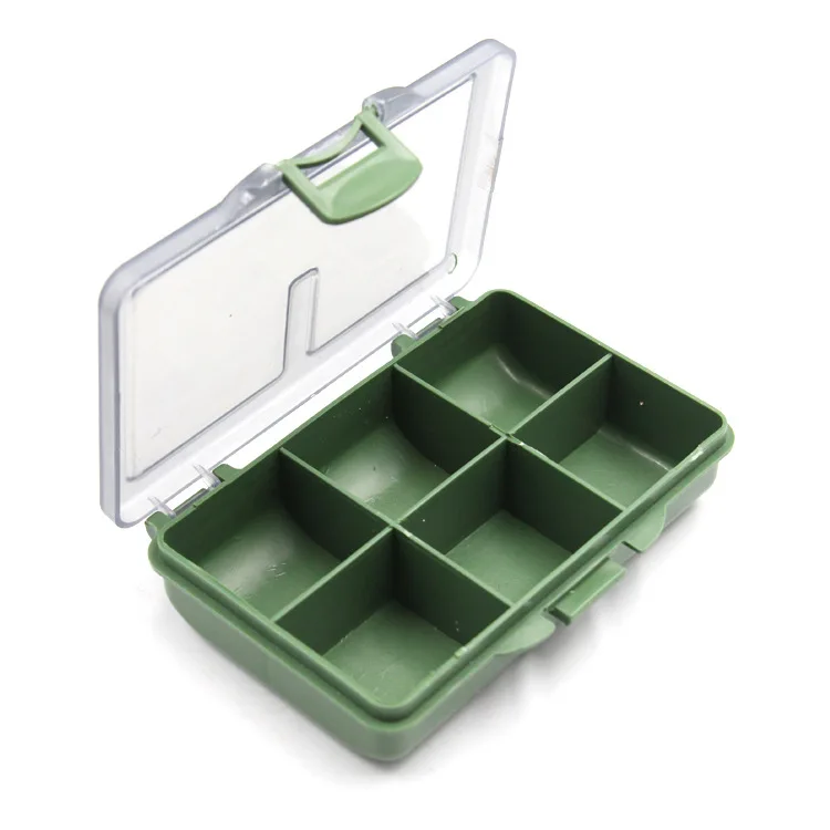 Separated Plastic Carp Fishing Tackle Box, Pequena Equipamento e Caixa De Armazenamento, Recipiente Organizador, Caixa De Compartimentos, Isca De