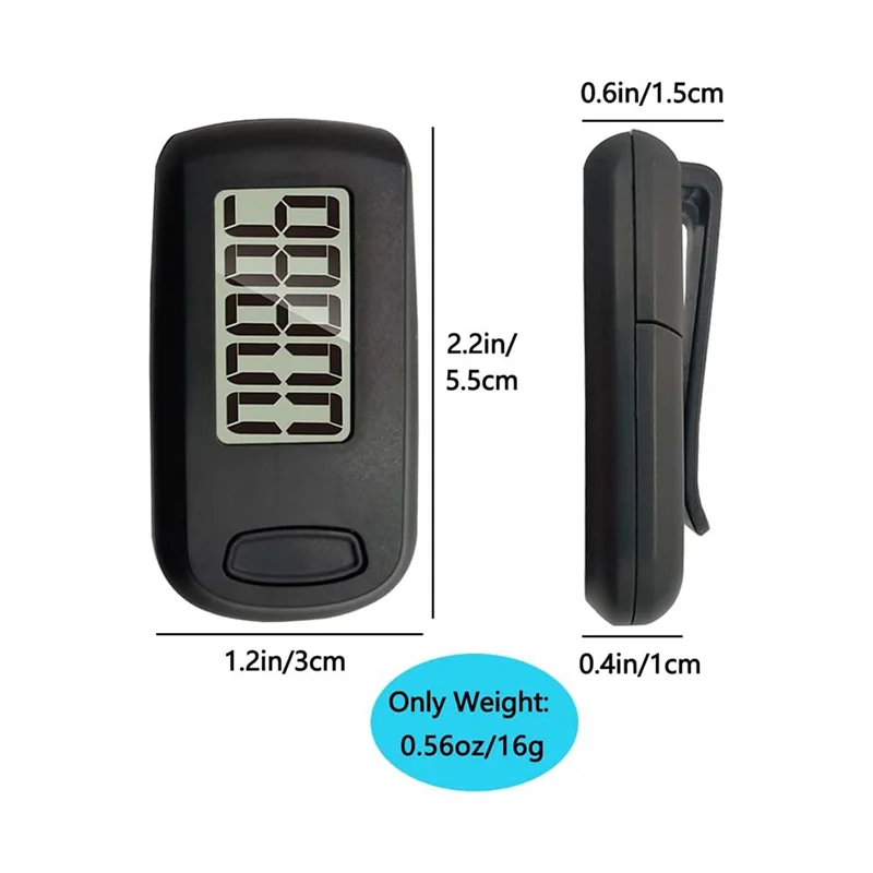 1Pcs Pedometer 3D Step Counter for Walking, Track Steps Portable Sport Simple Pedometer Lanyard, Simple Pedometer