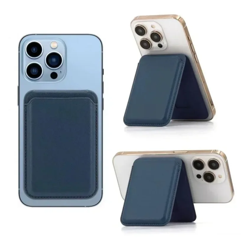 Magnetischer Brieftaschen-Kartenhalter für iPhone 17Pro 16 15 14 13 12, leichter magnetischer Leder-Telefonhalter, Ständer für Magsafe