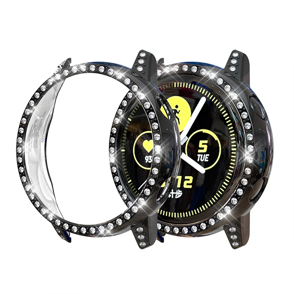 Capa protetora para relógio com strass, leve, resistente a arranhões, capa elegante com recortes precisos para smartwatch, 1 peça