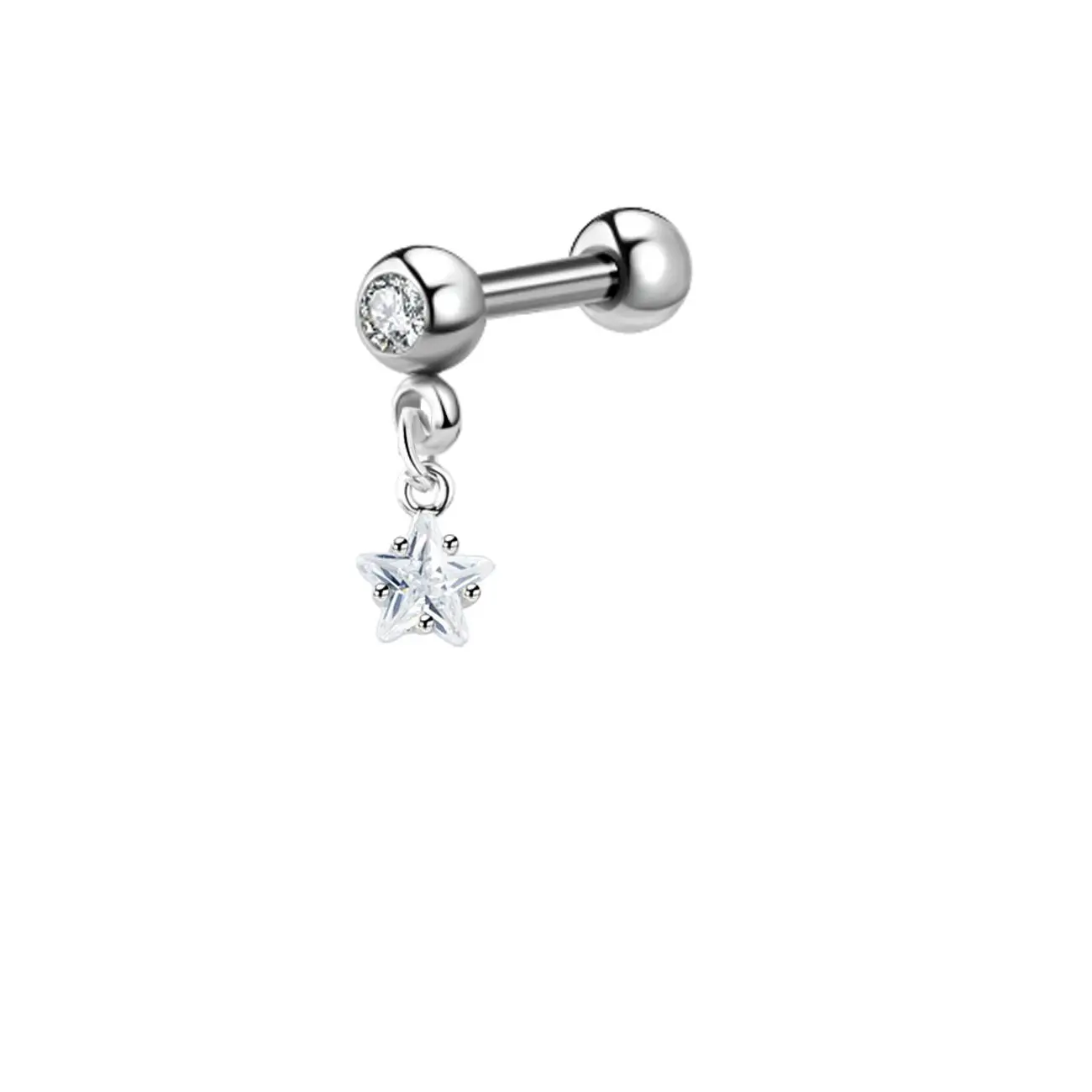 1PCS Kreuz Ohr Tragus Piercing Ohrring Stud Barbell Kristall Knorpel Stud Ohrring Helix Piercing Daith Schmuck Rook Conch Stud