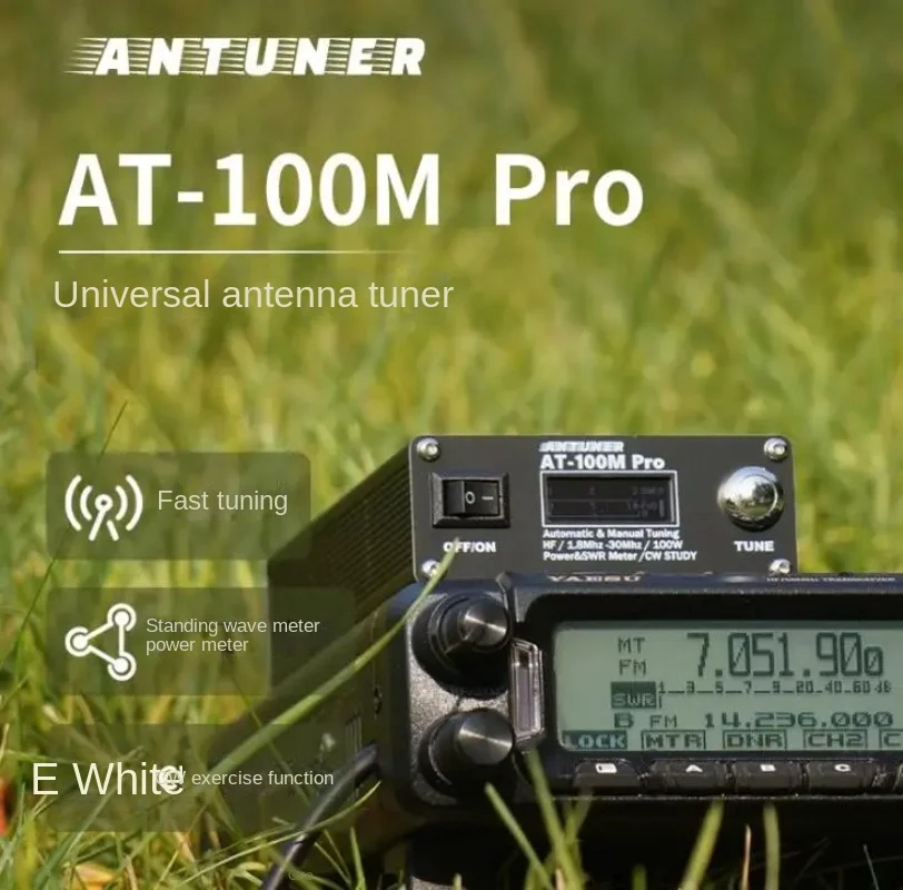 ANTUNER-Antena Sintonizador com Código Morse, SWR Meter, medidor de energia para rádio HF, AT-100M Pro, 100W, 1.8MHz-30MHz, ATU-100, ATU-100M, QRP