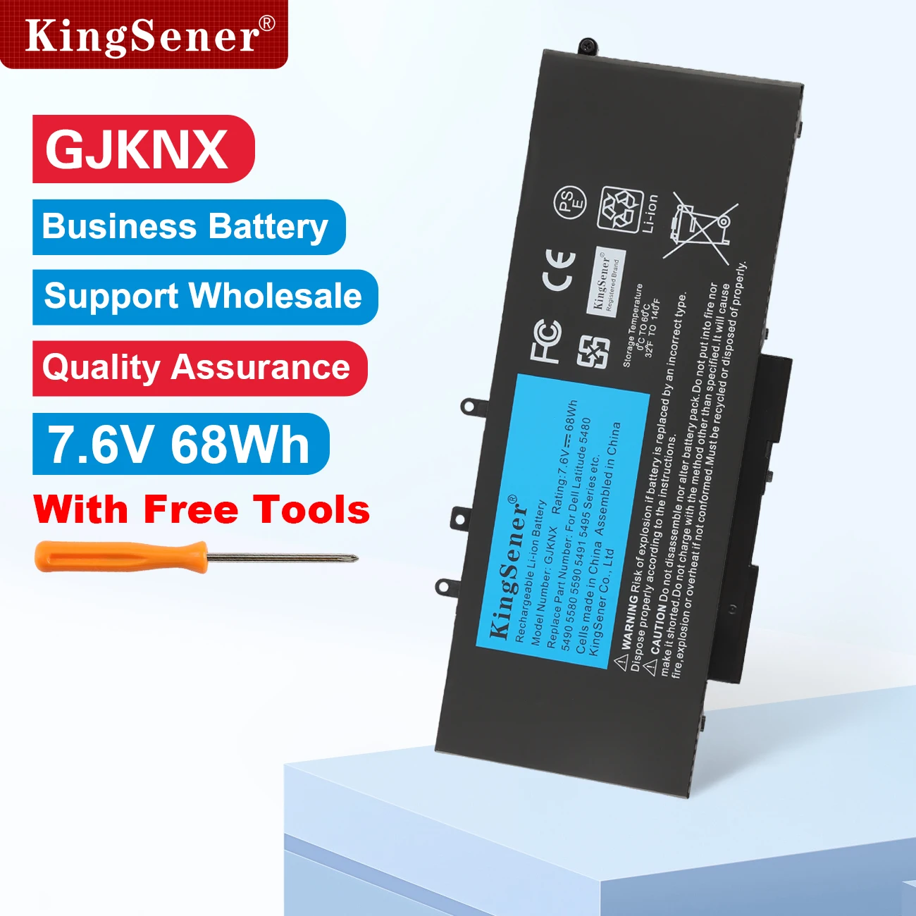 KingSener GJKNX Laptop Battery For DELL Latitude E5480 5580 