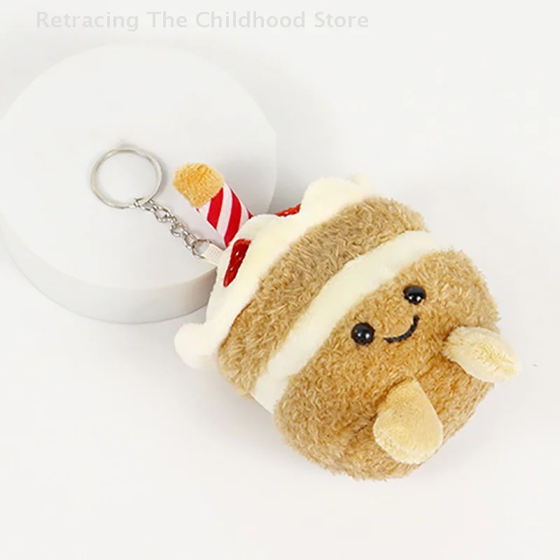 Cartoon Geburtstag Kuchen Plüsch Anhänger Spielzeug Simulation Geburtstag Kuchen Schlüsselbund Kreative Lustige Rucksack Dekoration Geburtstag Geschenke