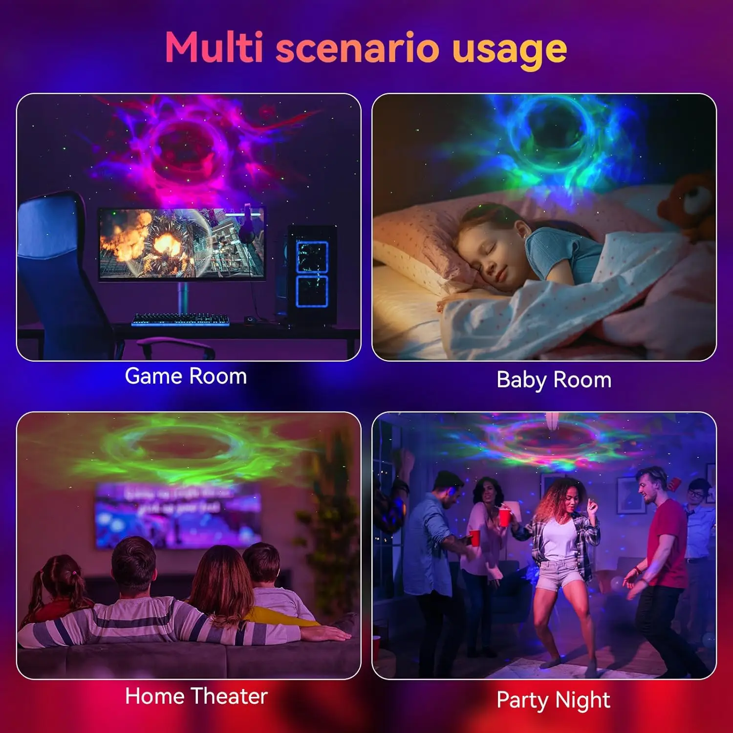 Robot Star Projector Night Light, Galaxy Star Projector Smart App Nebula Projector with Timer, Remote White Noise Speaker Stars