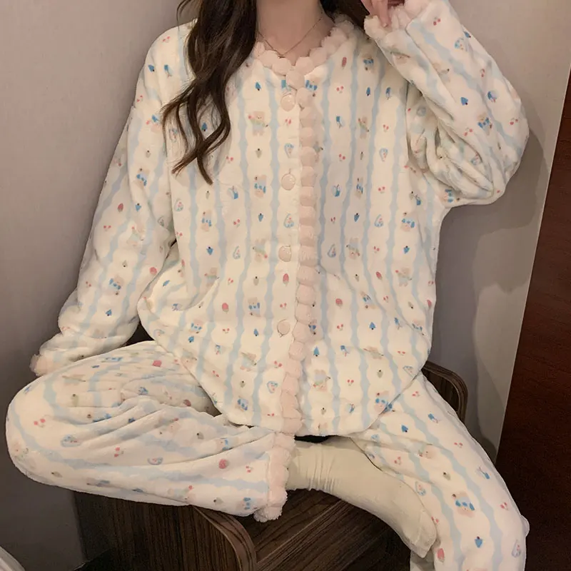 

Pajama Sets Embroidered Wedding Women Spring Summer Long Sleeve Design Three Quarter Round Neck Capri Pants Cool Light Thin 2026