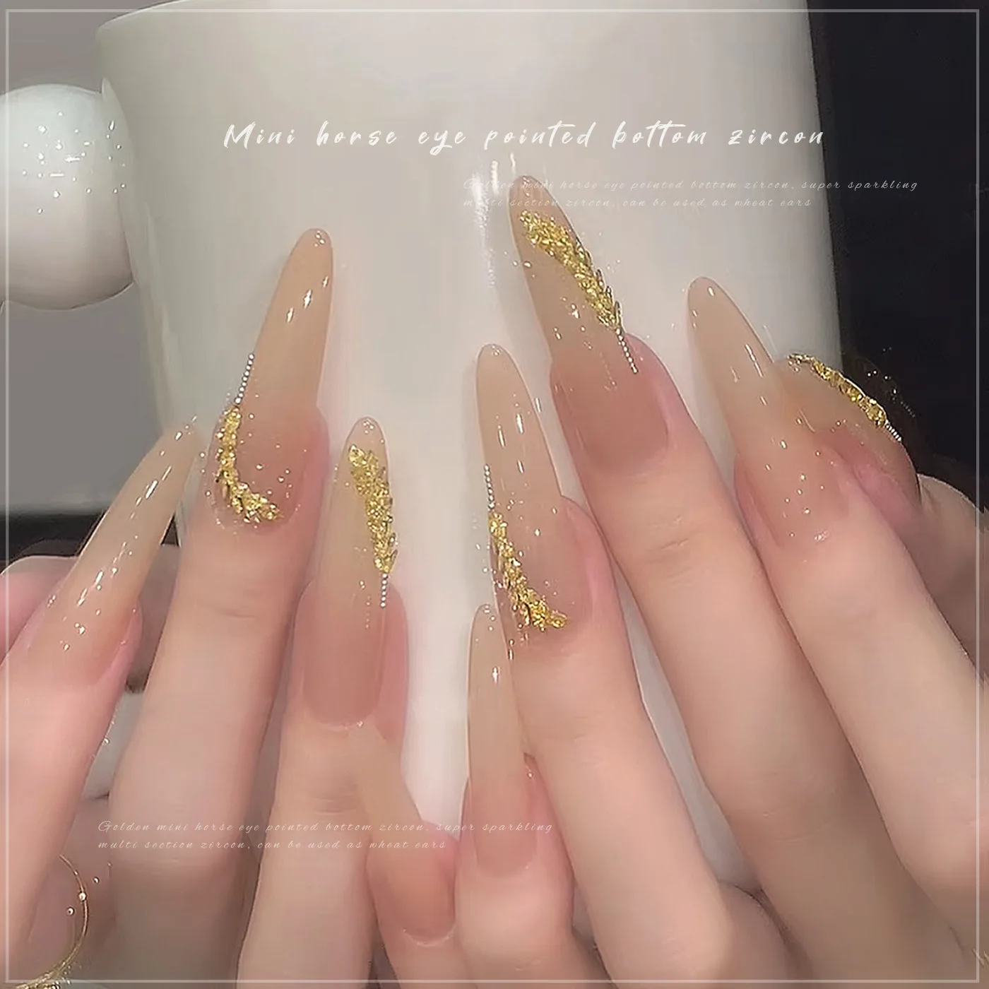 فلاش الراين لامعة الزركون الحصان العين الأذن من القمح تصميم كريستال ستار بريق مسحوق الترتر مسمار الفن اكسسوارات الزينة