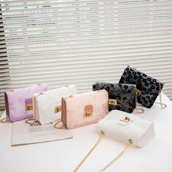 2023 New Fashion Lace Flower Small Square Bag Women Chain Shoulder Crossbody Bag Casual Mobile Phone Bag Mini Female Handbag