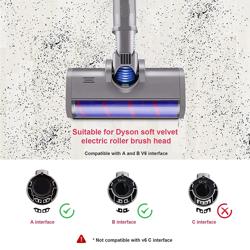 For Dyson V6 DC58 V7 V8 V10 V11 V15 Vacuum Cleaners Replacement Floor Brush Head Soft Roller Brush Head Tool accessory