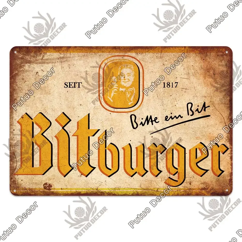 Putuo Decor Bier Merk Metalen Bord Vintage Tin Bord Decoratieve Plaquette Muur Decor Bar Pub Man Grot Woonkamer Decoratie
