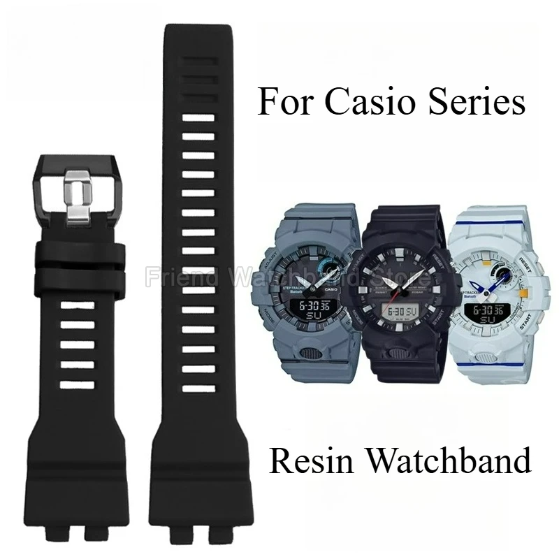 

Легкий устойчивый к царапинам ремешок для часов Casio GMA-B800 GMD-B800 из смолы, белый, серый, желтый, специальный интерфейс, специальная пряжка