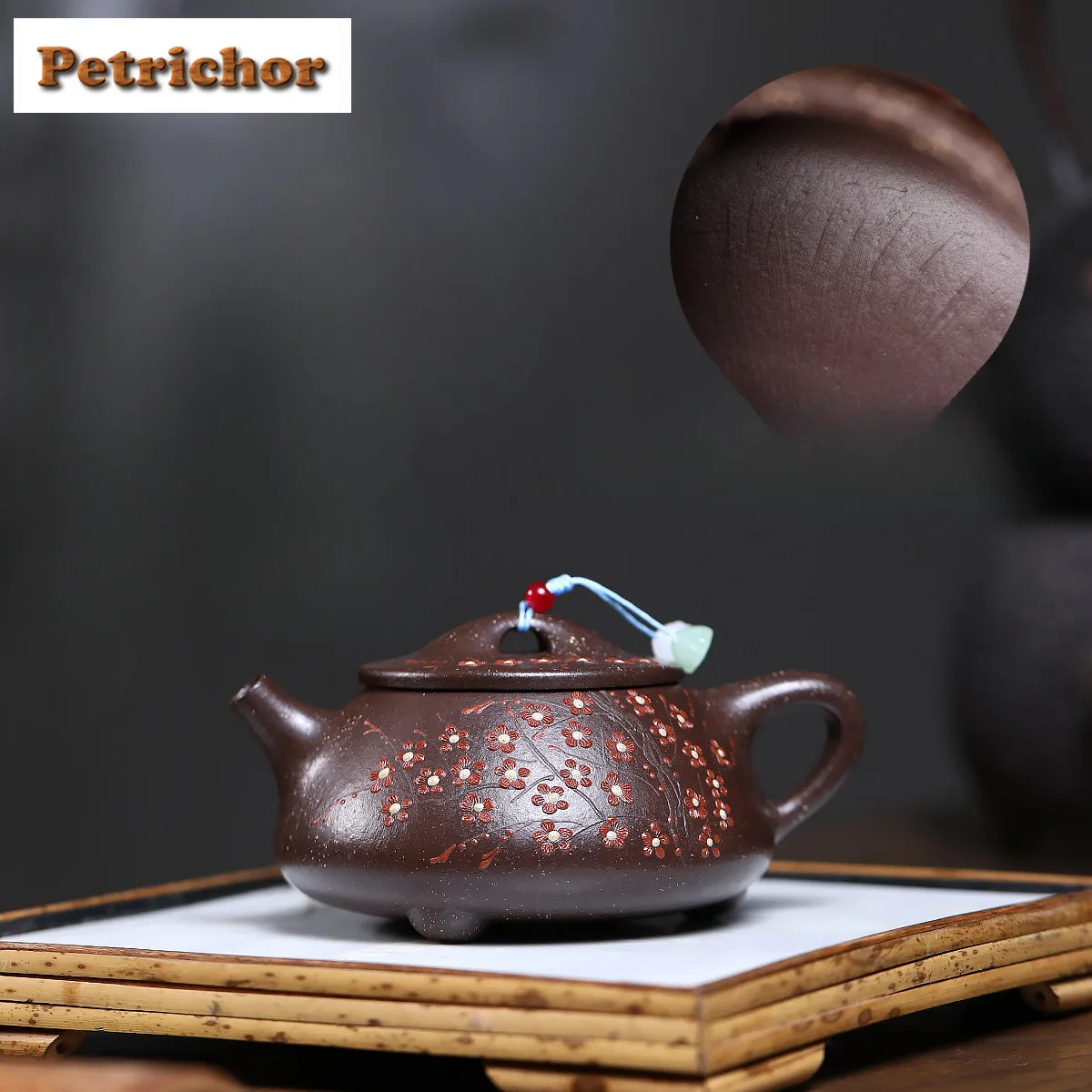 

250ml Yixing Purple Clay Teapots Handmade Stone Scoop Pot Raw Ore Purple Jade Gold Sand Tea Making Kettle Infuser Zisha Tea Set