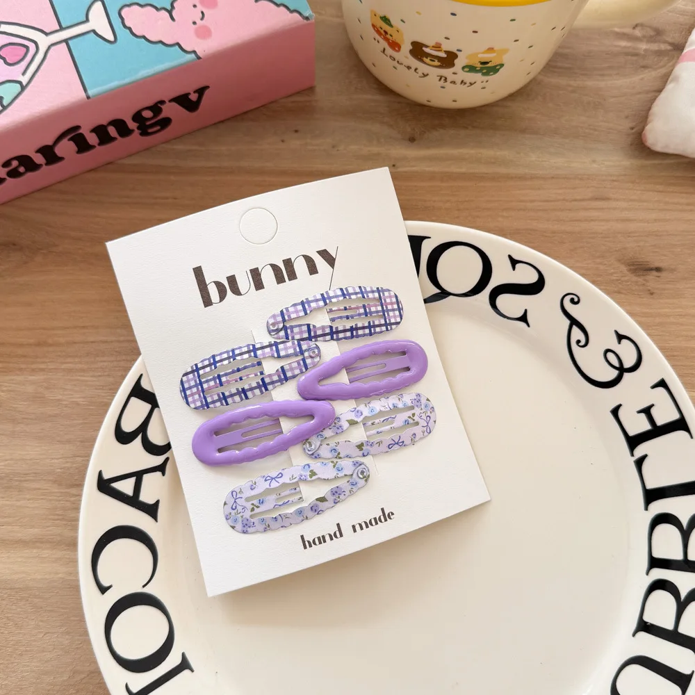 6pcs Wavy Plaid Hairpin Hair Small Fresh BB Clip Baby Side Bangs Broken Girls Women Headwear Hair Styling Tools Accessories
