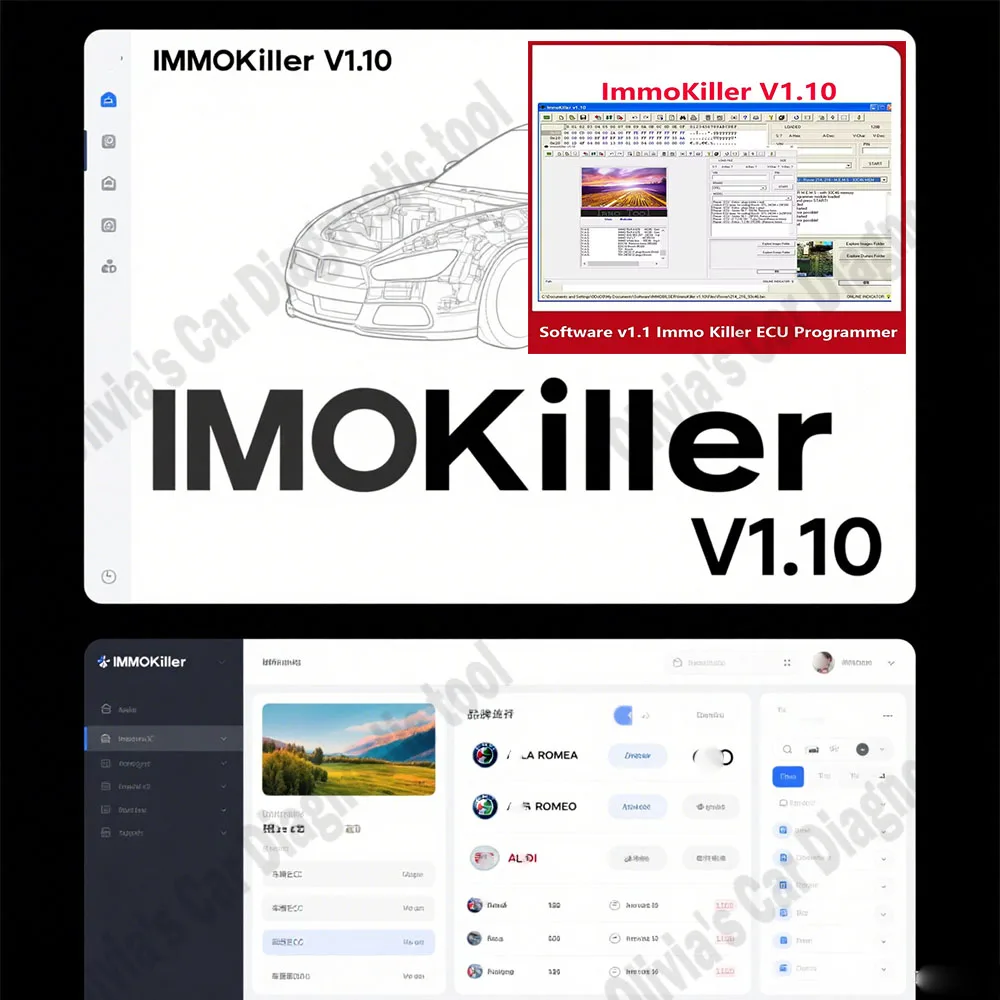 

Latest ImmoKiller V1.10 OBD2 Scanner IMMO Off Software ECU Programmer Tool for Car Repairing Passing Virigining the Immobilizer