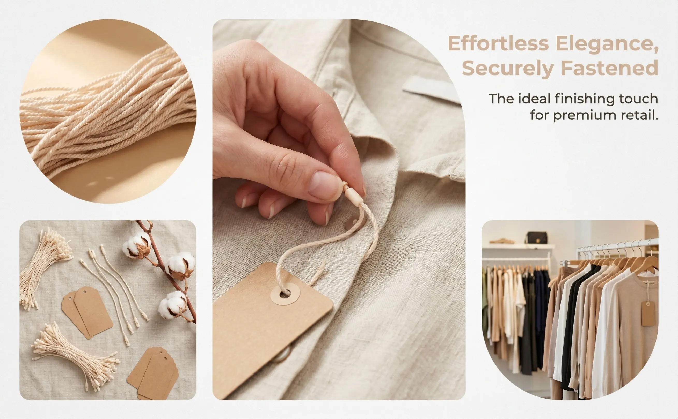 200Pcs Hanging Tag String High Quality Garment Tag Fasteners Suitable for Retail Clothes Labels Clothing Tags String