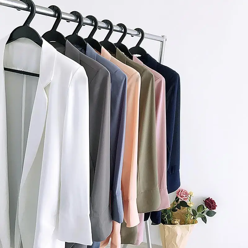 Women's Clothing White Office Blazer Summer Loose Fit Waist Slimming Elegant Casual Lightweight Trendy New