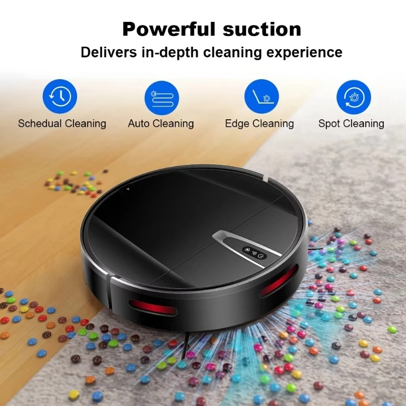 หุ่นยนต์ดูดฝุ่นถูพื้นแบบเปียก พร้อมระบบ Smart Mapping, แอป WiFi, มอเตอร์ไร้แปรงถ่าน เหมาะสำหรับขนสัตว์เลี้ยง พรม และพื้น