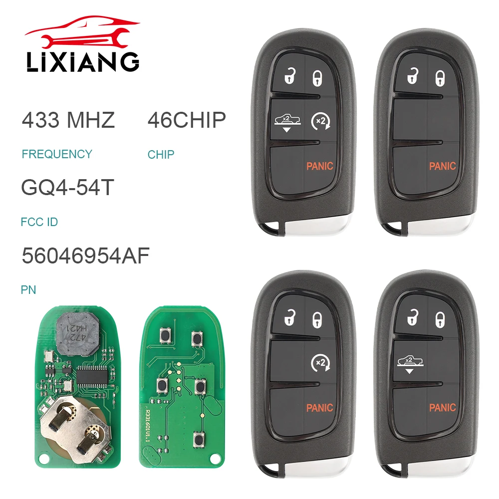 

LIxiang GQ4-54T ID46 433Mhz 3/4/5 Buttons For Dodge Remote Car Key Ram 1500 2500 3500 2013 2014 2015 2016 2017 Car Remote Key