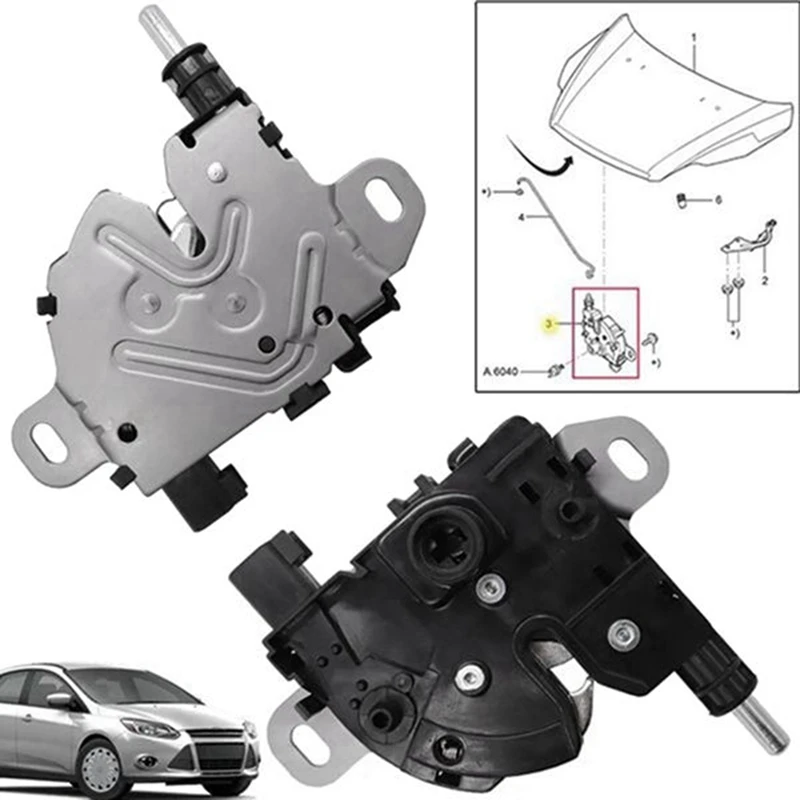 Car Bonnet Hood Release Lock Repair Kit Latch With 2 Keys 4M5AA16B970 For Ford Focus MK2 2004-2012 1355231 4895285