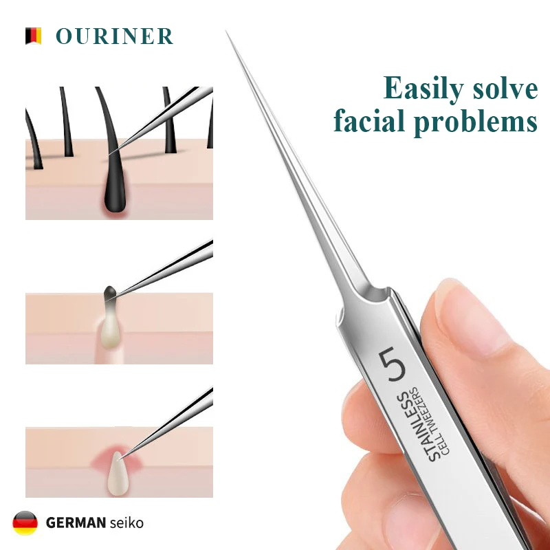 High-Quality Ultra-fine No. 5 Cell Pimples Blackhead Clip Tweezers Beauty Salon Special Scraping Artifact Acne Needle Tool