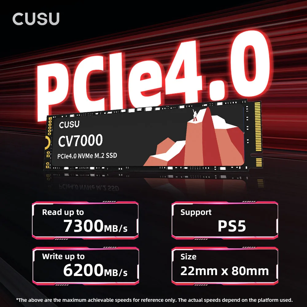 CUSU M.2 SSD M2 1tb 2tb SSD NVMe PCIe4.0 M.2 2280 قرص صلب قرص الحالة الصلبة لأجهزة الكمبيوتر المحمول PS5