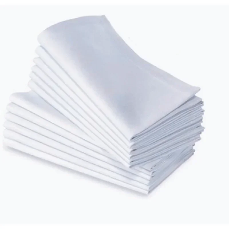 12pcs 100% COTTON RESTAURANT DINNER CLOTH LINEN WHITE 50x50cm PREMIUM HOTEL NAPKINS