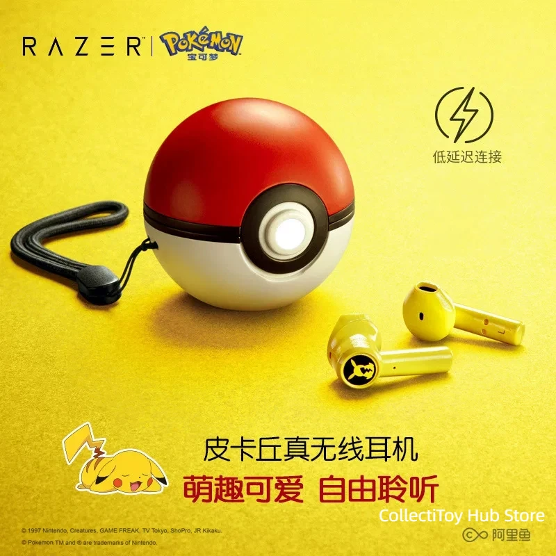 Ecouteurs-bluetooth-sans-fil-razer-true-wireless-pokemon-pikachu-poke-ball-casque-de-jeu-a-suppression-du-bruit-pour-telephone-portable-cadeau-de-vacances