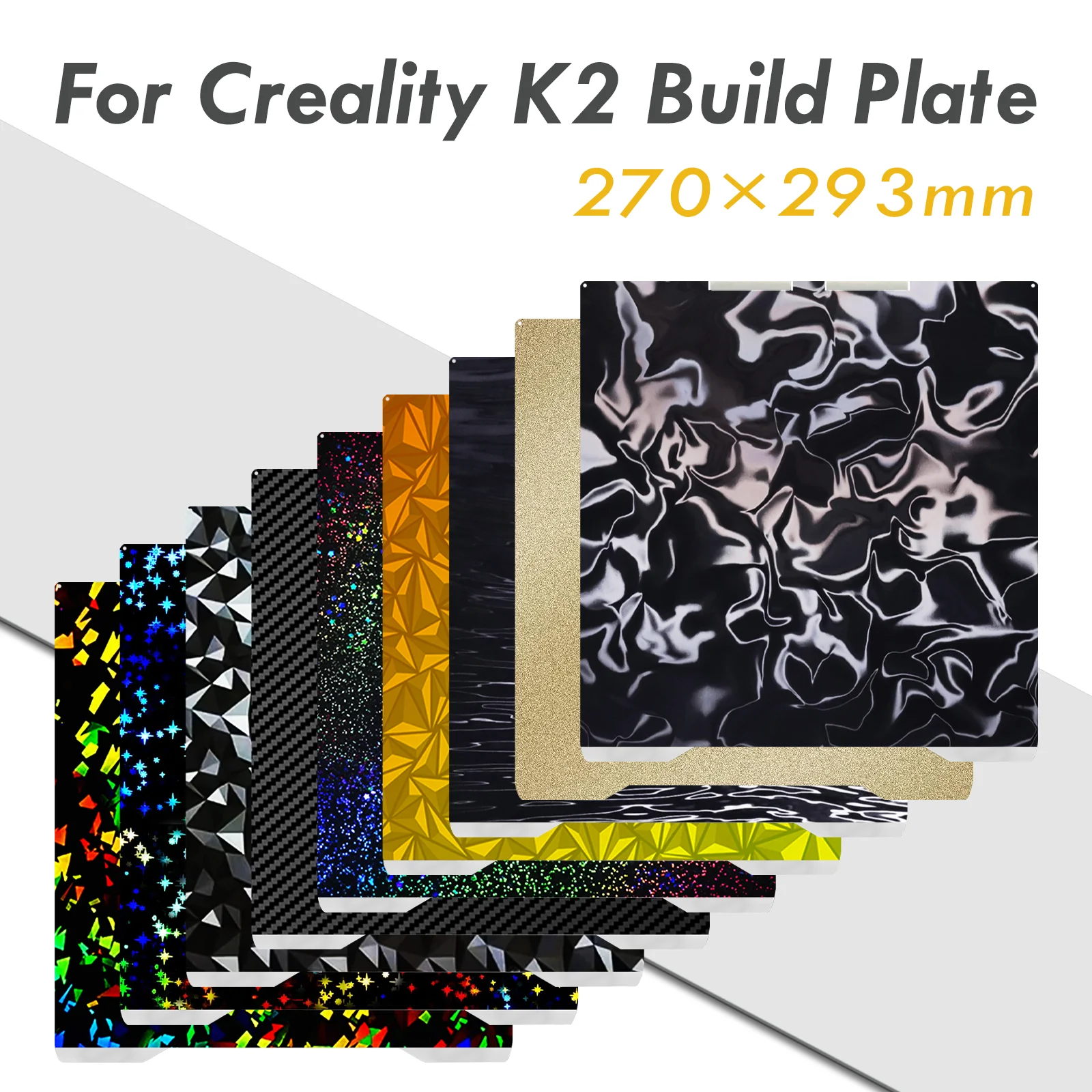 Für Creality K2 Bauplatte Doppelseitige Kaltplatte PEI PEO PET PEY Heizbett Federstahlplatte für Creality K2 3D-Drucker