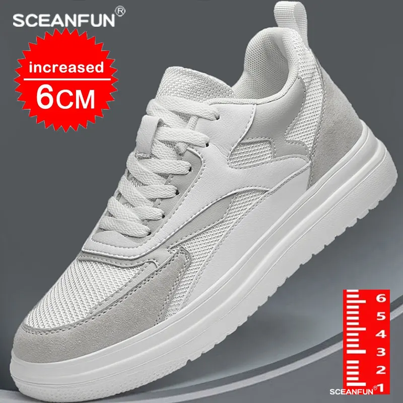 

Man elevator shoes casual men chunky sneakers height increase insole 6cm sports designer shoes men lift height