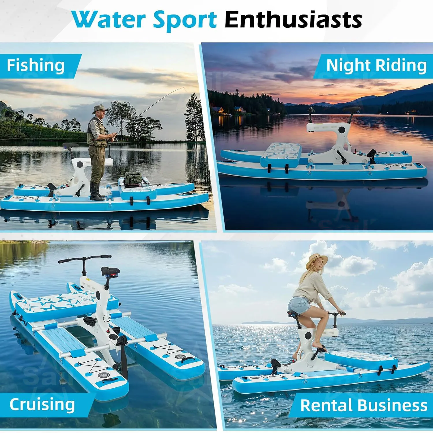 OEM Factory Direct Sale Logo Wholesale Drop Stitch Material Floating Bicycle Paddle Boat Custom Inflatable Water Bike