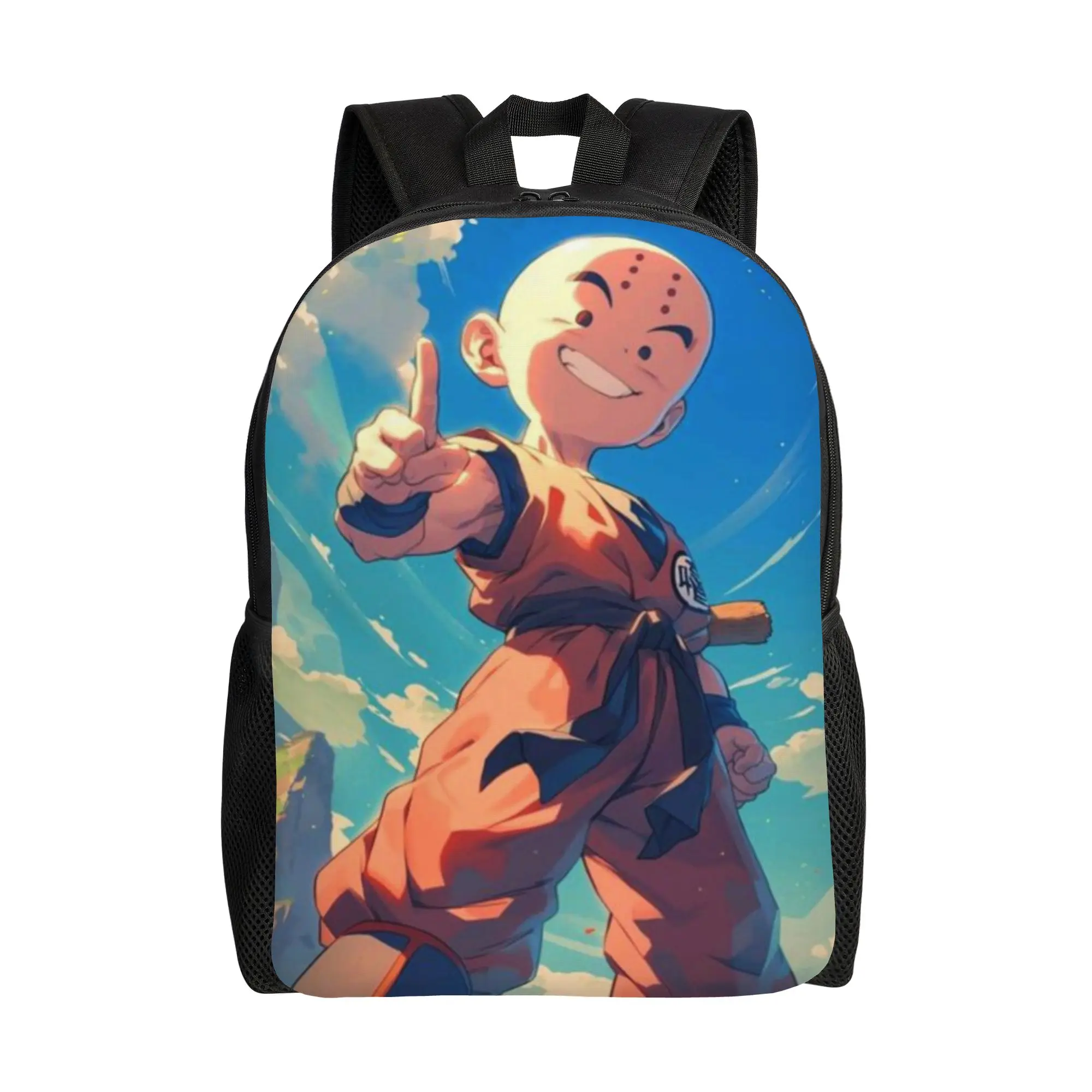 

Back to school season Adjustable Strap Bald Anime Warrior Rucksack Krillin Men Women Adult Backpack