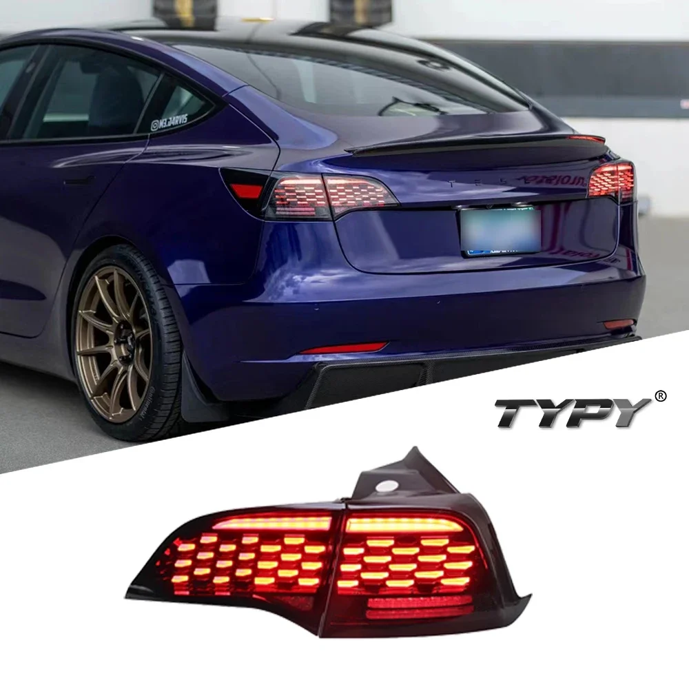 

Car Tail Lamp For Tesla Model 3/Y 2019-2022 Upgrade Modified to New Dynamic Turn Signal Car LED Taillight Assembly