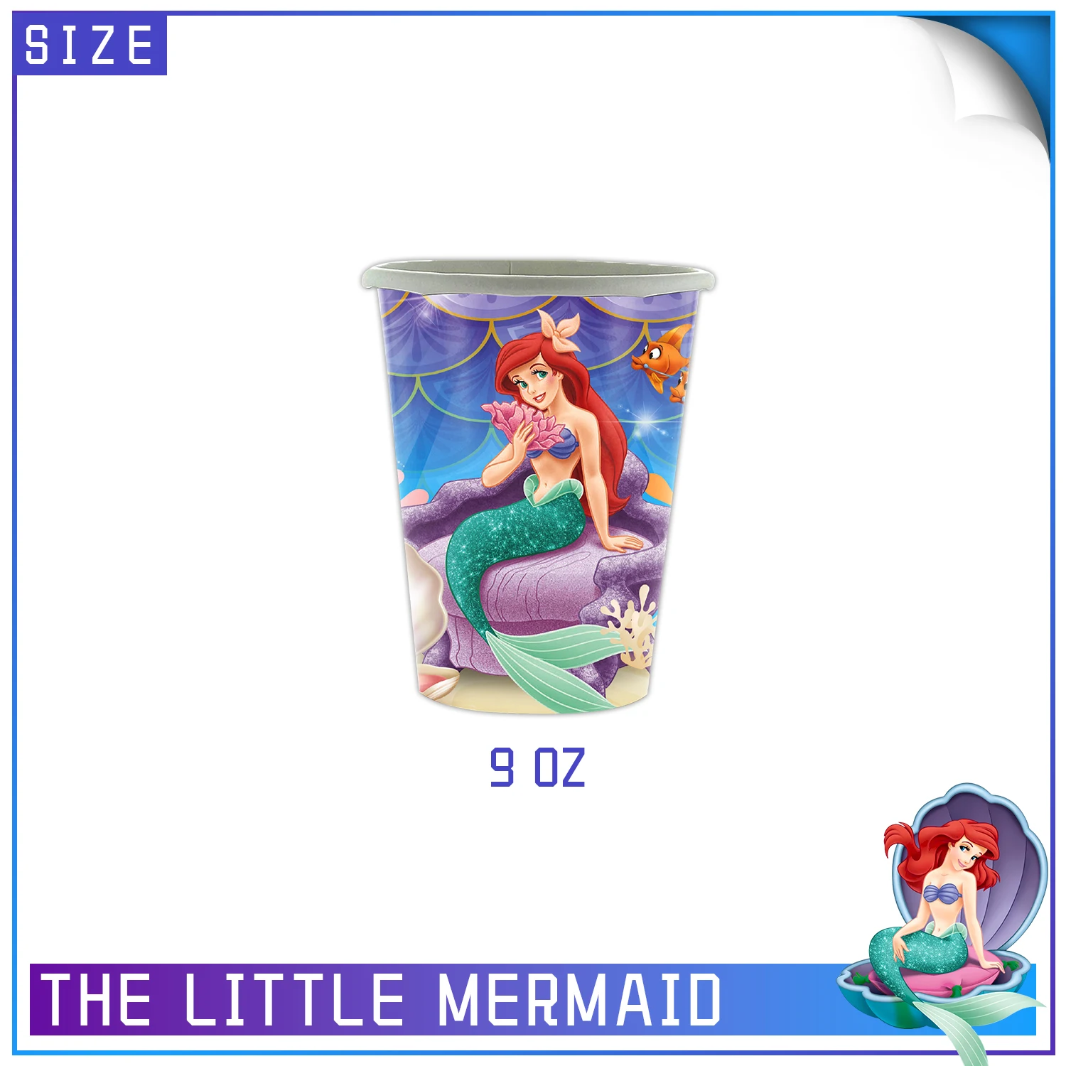 Cartoon Little Mermaid Birthday Party Decoration Ariel Party Supplies Plates Cups Napkins Balloon Festival Tableware Supplies