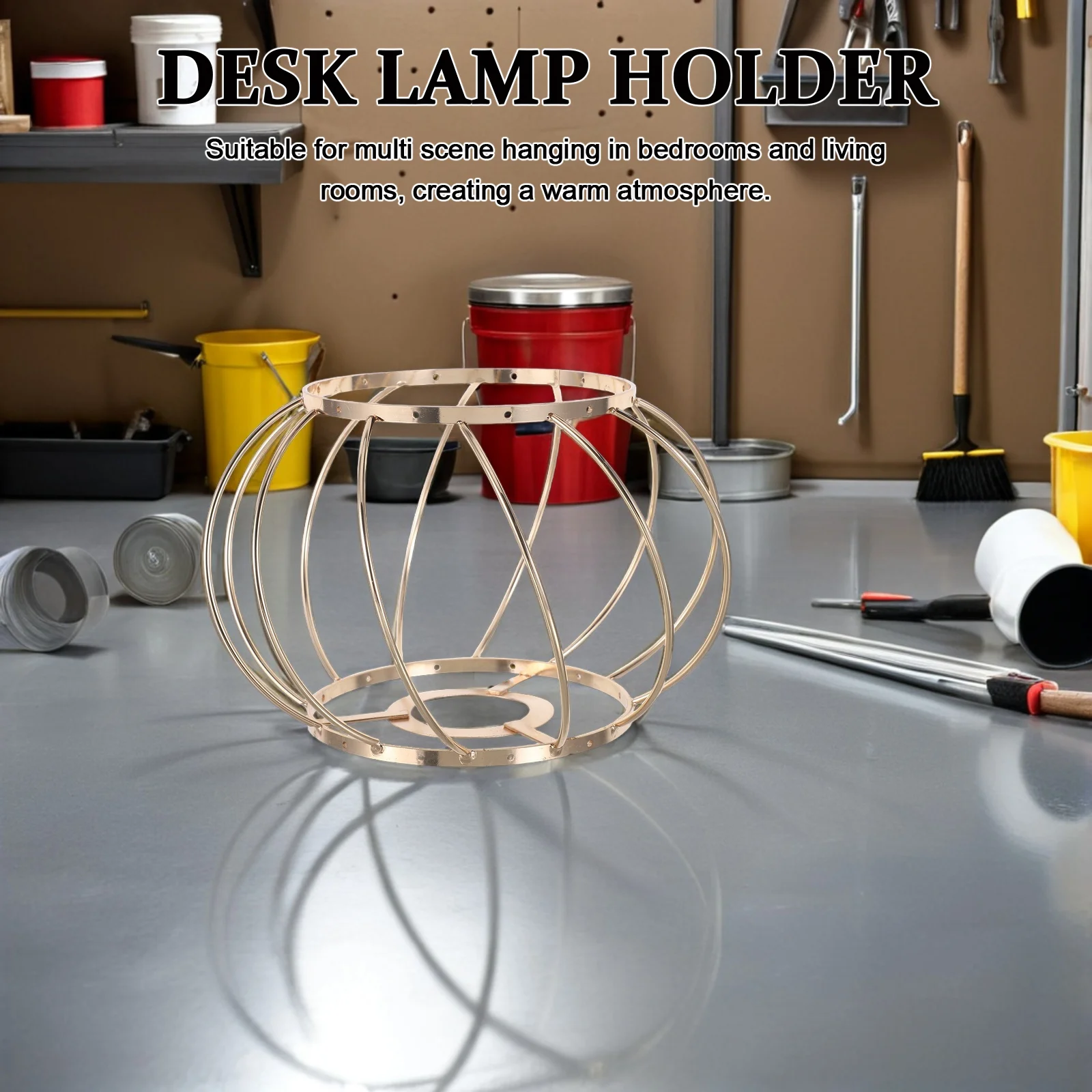 

DIY Lampshade Frame 4.2cm Iron Wire Table Lamp Cover Bracket Artistic Weaving for Bedroom Living Room Lighting Project
