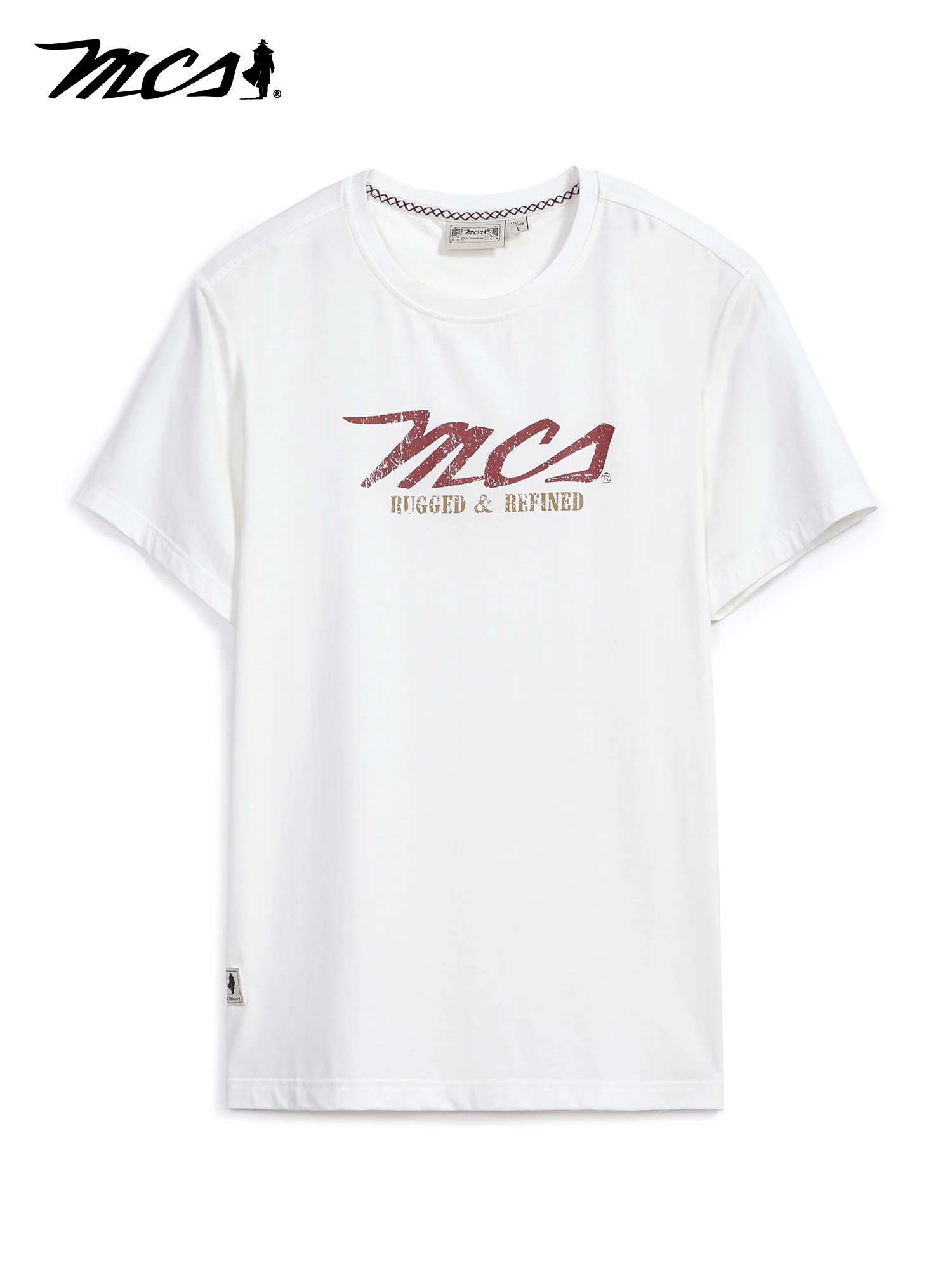 MCS Cotton T-shirt Summer Oversized Round Neck Men Short Sleeve Brand Pattern Printed Women Tee Sports Fitness Top