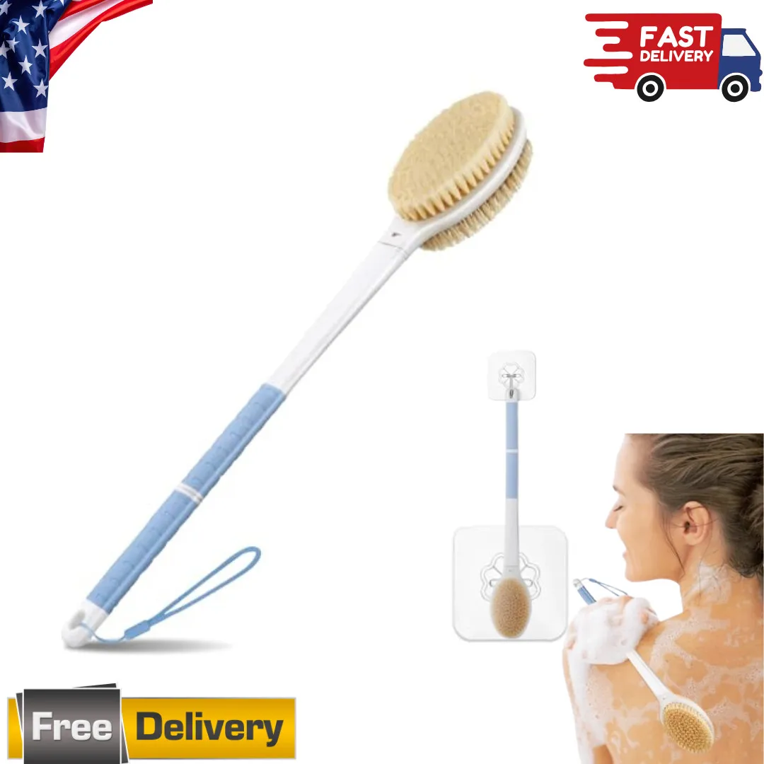 

Bath brush with long handle for back scrubbing of elderly and women during showering