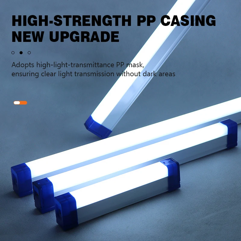 USB 5V Emergency Light LED Rechargeable Lamp Tube Camping Magnetic Portable Lightinging Night Market Outdoor Vehicle Hard Strip