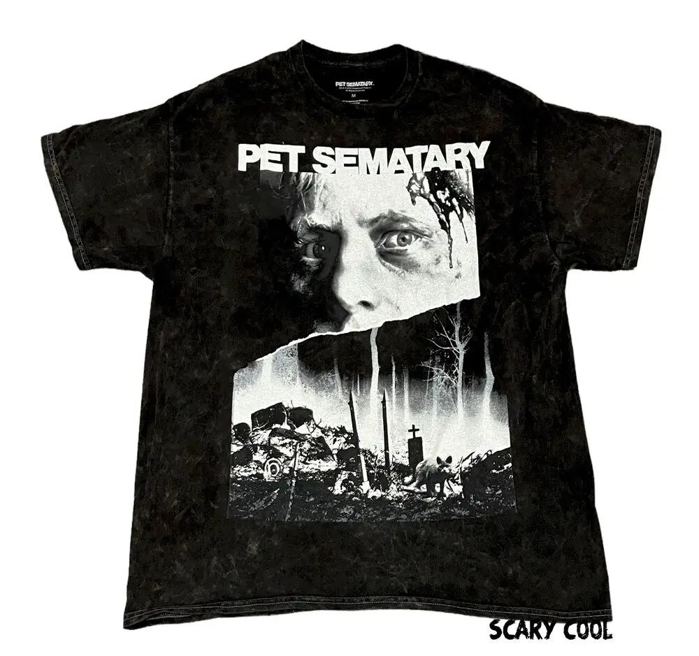 New Pet Sematary Grave Yard Stephen King Men's Black 1983 Vintage T-Shirt